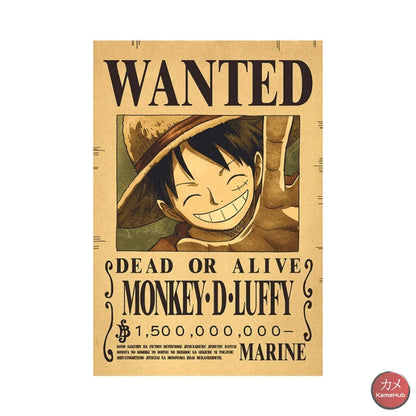 One Piece - Wanted Dead Or Alive Poster Monkey D. Luffy 1.5 Mld