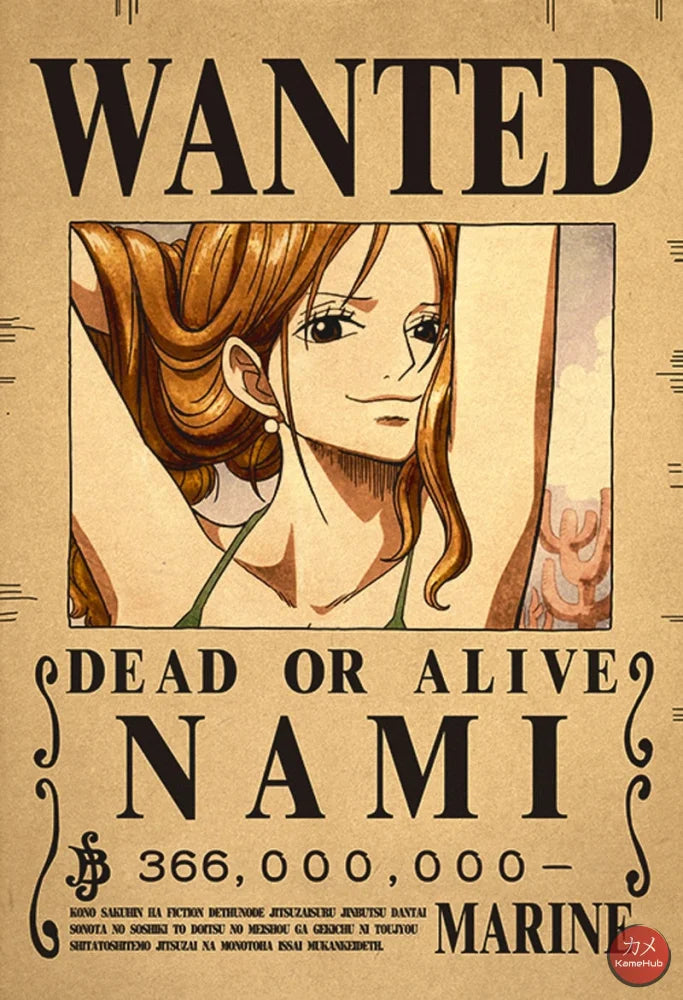 One Piece - Wanted Dead Or Alive Poster Nami 366 Mln