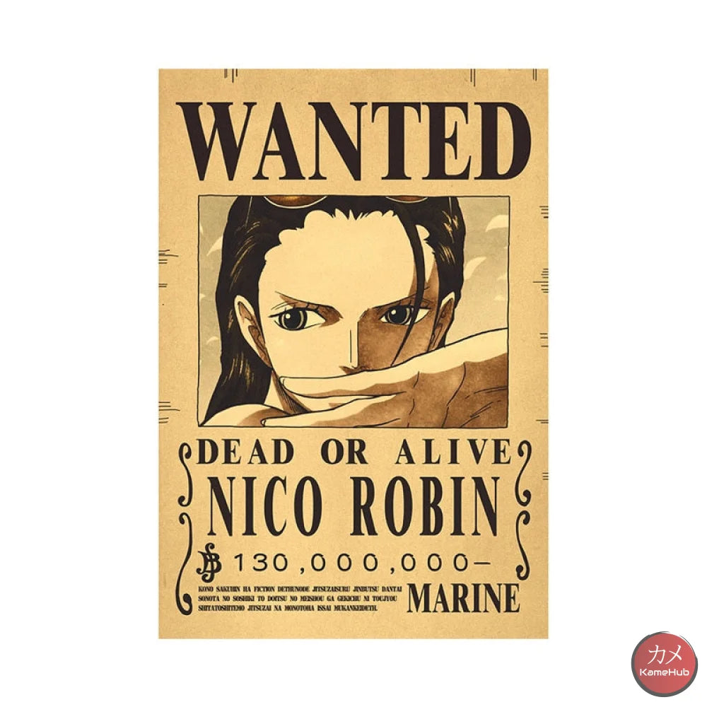 One Piece - Wanted Dead Or Alive Poster Nico Robin 130 Mln