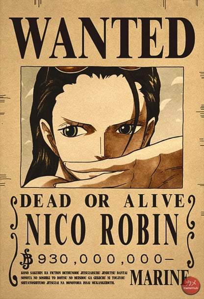 One Piece - Wanted Dead Or Alive Poster Nico Robin 930 Mln