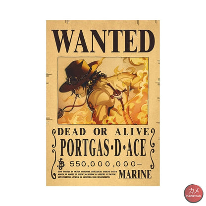 One Piece - Wanted Dead Or Alive Poster Portgas D. Ace 550 Mln