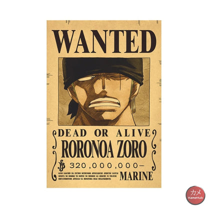 One Piece - Wanted Dead Or Alive Poster Roronoa Zoro 320 Mln