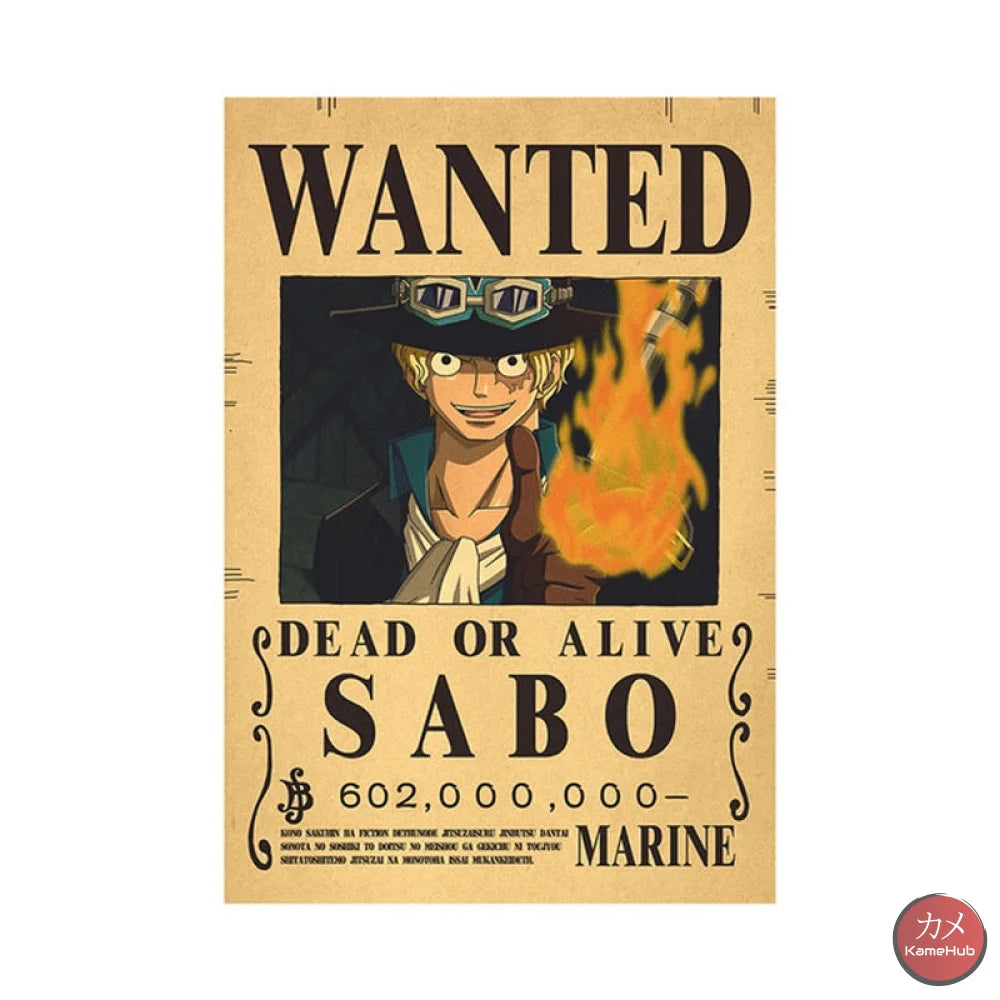 One Piece - Wanted Dead Or Alive Poster Sabo 602 Mln