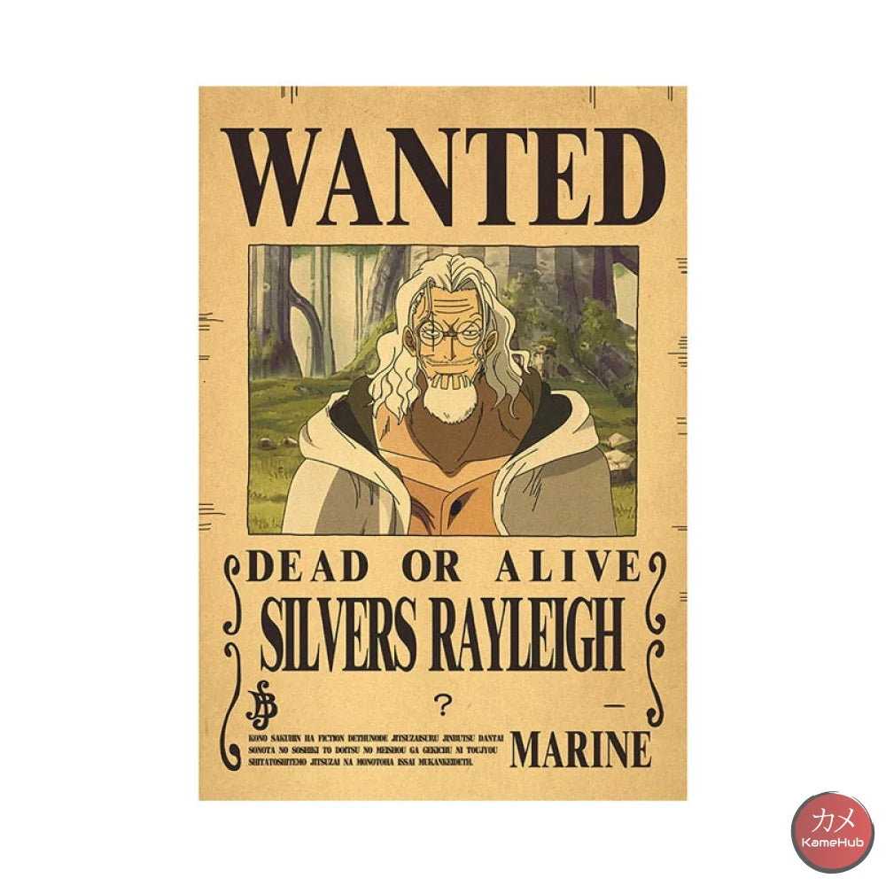 One Piece - Wanted Dead Or Alive Poster Silver Rayleigh
