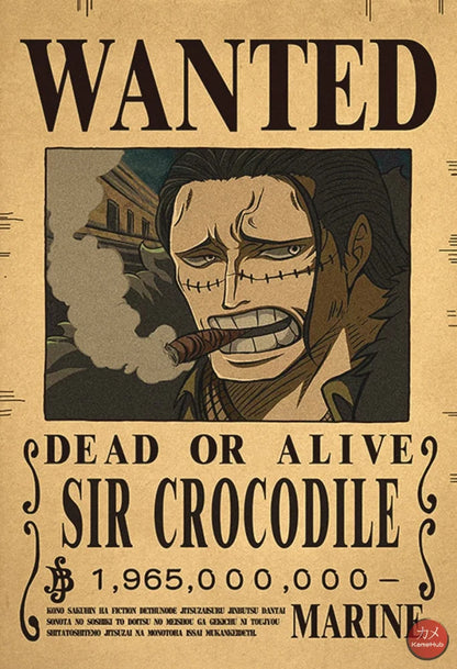 One Piece - Wanted Dead Or Alive Poster Sir Crocodile