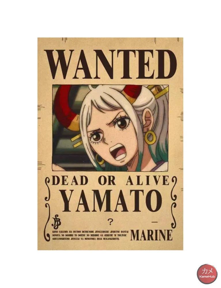 One Piece - Wanted Dead Or Alive Poster Yamato