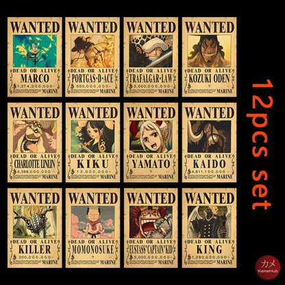One Piece - WANTED Dead or Alive Set di Poster Wano War 12PCS / 28.5x19 CM Poster