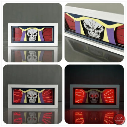 Overlord - Albedo e Ainz Ooal Gown Light Box 3D con Luce Led Ainz Ooal Gown / 16 Colori con Telecomando Gadget