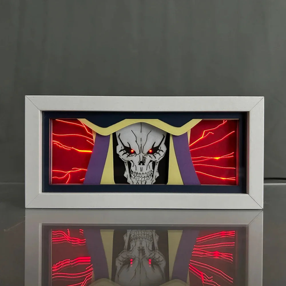 Overlord - Albedo e Ainz Ooal Gown Light Box 3D con Luce Led Gadget
