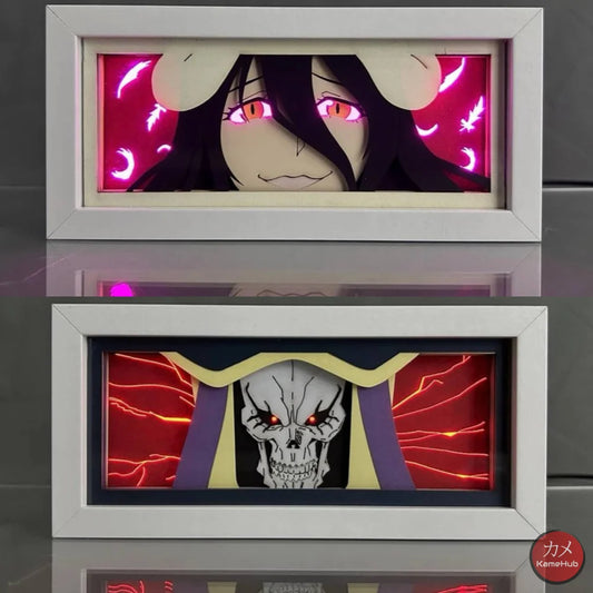 Overlord - Albedo e Ainz Ooal Gown Light Box 3D con Luce Led Gadget