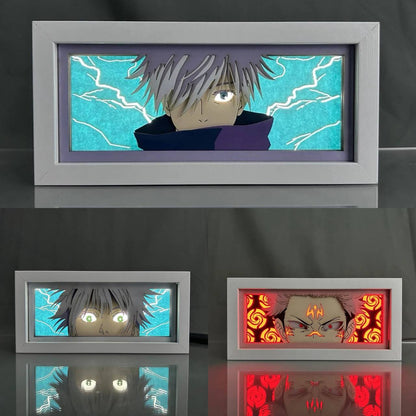 Jujutsu Kaisen - Gojo e Sukuna Light Box 3D con Luce Led