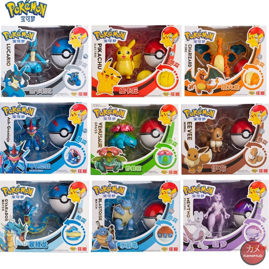 Pokemon - Pokeball Con Mini Action Figure Originale Takara Tomy