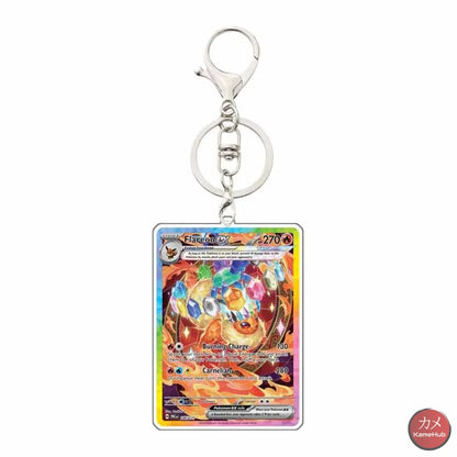 Pokémon - Portachiavi Carte Evoluzioni Prismatiche - Flareon / 5 Cm - Accessori