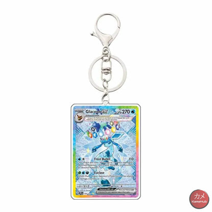 Pokémon - Portachiavi Carte Evoluzioni Prismatiche - Glaceon / 5 Cm - Accessori