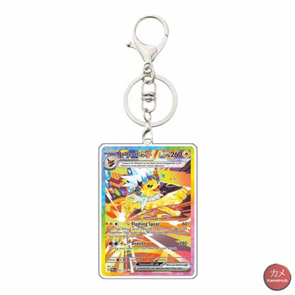 Pokémon - Portachiavi Carte Evoluzioni Prismatiche - Jolteon / 5 Cm - Accessori