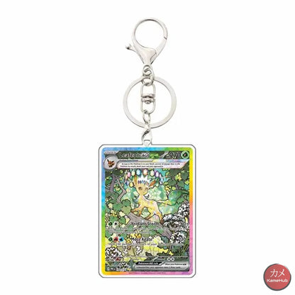 Pokémon - Portachiavi Carte Evoluzioni Prismatiche - Leafeon / 5 Cm - Accessori