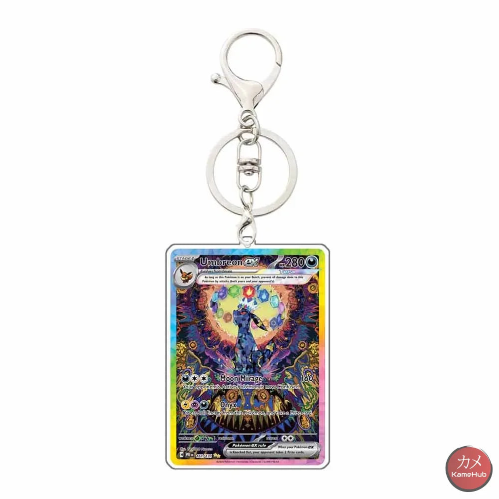 Pokémon - Portachiavi Carte Evoluzioni Prismatiche - Umbreon / 5 Cm - Accessori