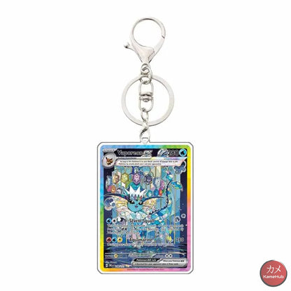 Pokémon - Portachiavi Carte Evoluzioni Prismatiche - Vaporeon / 5 Cm - Accessori