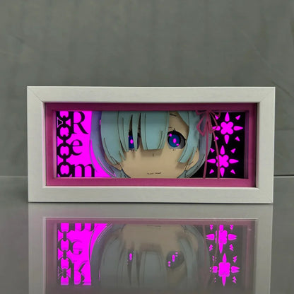 Re:Zero Starting Life in Another World - Echidna e Rem Light Box 3D con Luce Led Gadget