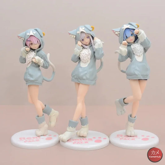 Re:zero Starting Life In Another World - Emilia Ram E Rem Action Figure Sega Replica