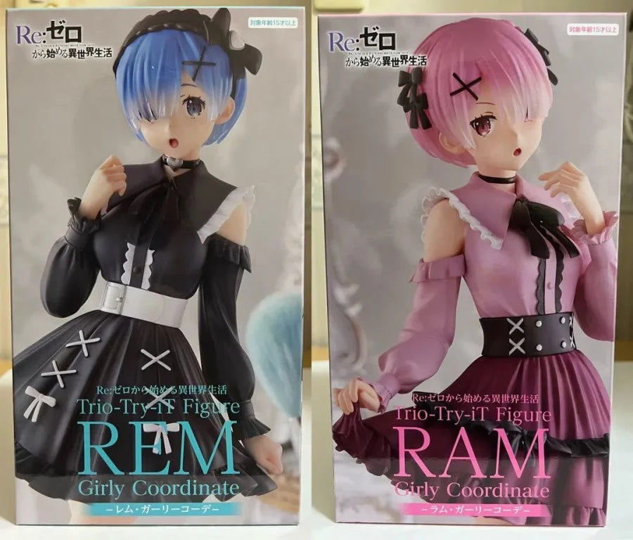 Re:zero Starting Life In Another World - Ram E Rem Action Figure Furyu Trio-Try-It