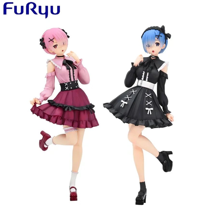 Re:zero Starting Life In Another World - Ram E Rem Action Figure Furyu Trio-Try-It