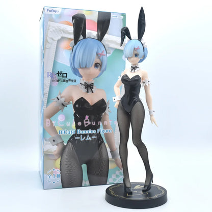Re:zero Starting Life In Another World - Ram E Rem Bunny Girl Black Originale Furyu Action Figure