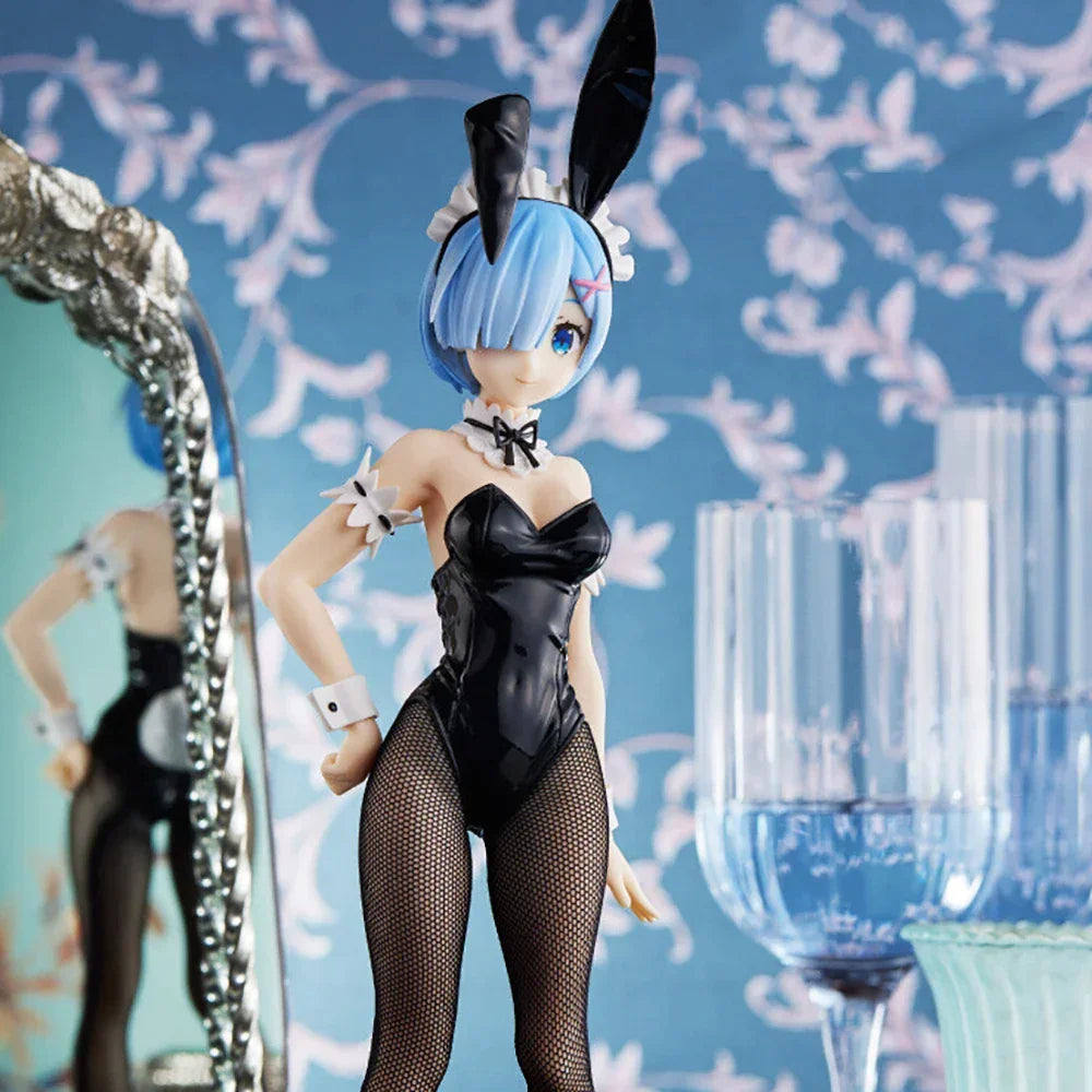 Re:zero Starting Life In Another World - Ram E Rem Bunny Girl Black Originale Furyu Action Figure