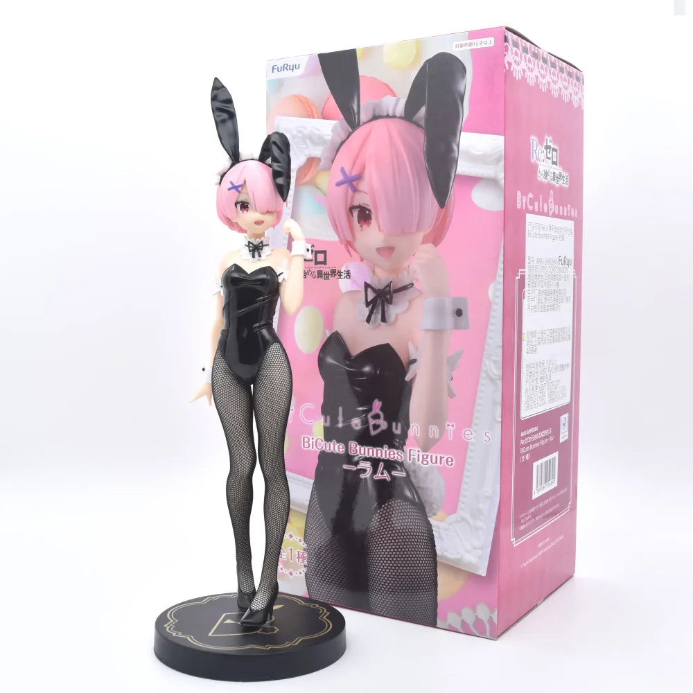 Re:zero Starting Life In Another World - Ram E Rem Bunny Girl Black Originale Furyu Action Figure