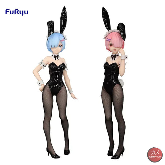 Re:zero Starting Life In Another World - Ram E Rem Bunny Girl Black Originale Furyu Action Figure