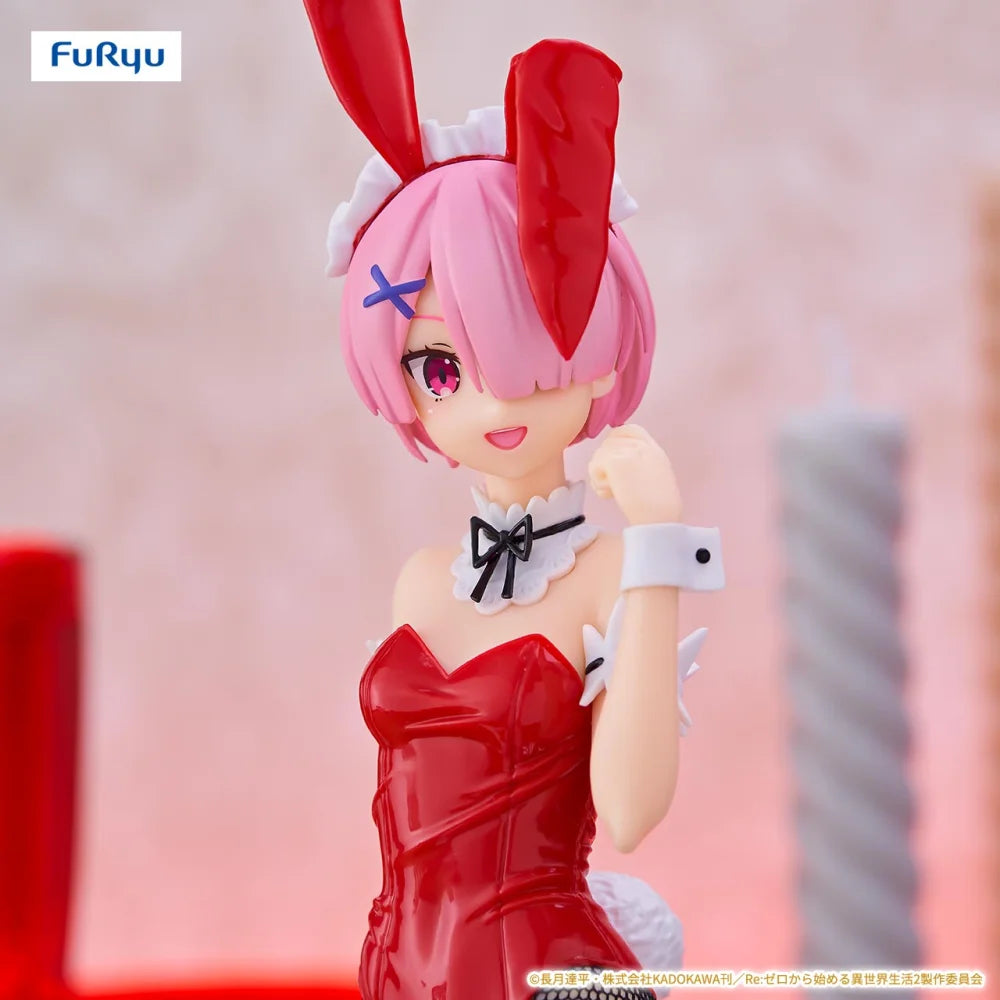 Re:zero Starting Life In Another World - Ram E Rem Bunny Girl Red Originale Furyu Action Figure