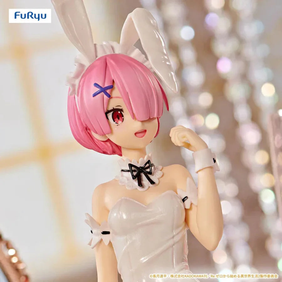 Re:zero Starting Life In Another World - Ram E Rem Bunny Girl White Originale Furyu Action Figure