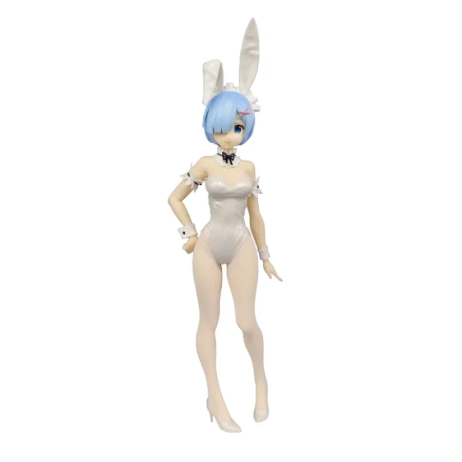 Re:zero Starting Life In Another World - Ram E Rem Bunny Girl White Originale Furyu Action Figure