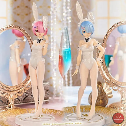 Re:zero Starting Life In Another World - Ram E Rem Bunny Girl White Originale Furyu Action Figure