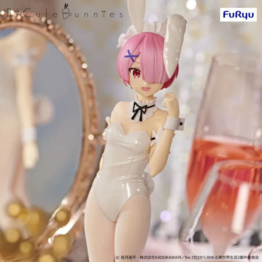 Re:zero Starting Life In Another World - Ram E Rem Bunny Girl White Originale Furyu Action Figure