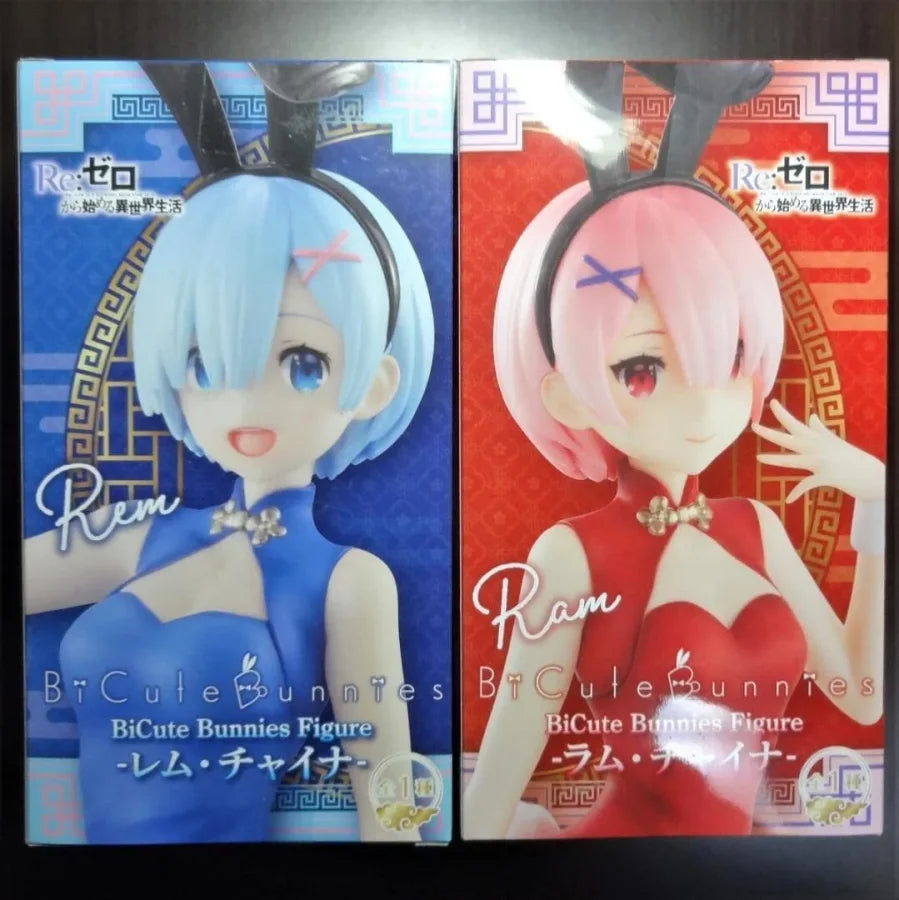 Re:zero Starting Life In Another World - Ram E Rem Chinese Bunny Girl Originale Furyu Action Figure