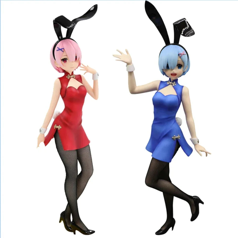 Re:zero Starting Life In Another World - Ram E Rem Chinese Bunny Girl Originale Furyu Action Figure