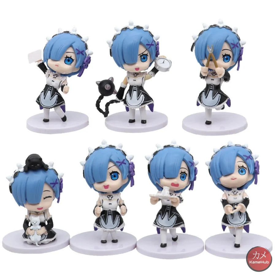 Re:zero Starting Life In Another World - Rem Neko Maid Action Figure 7Pcs