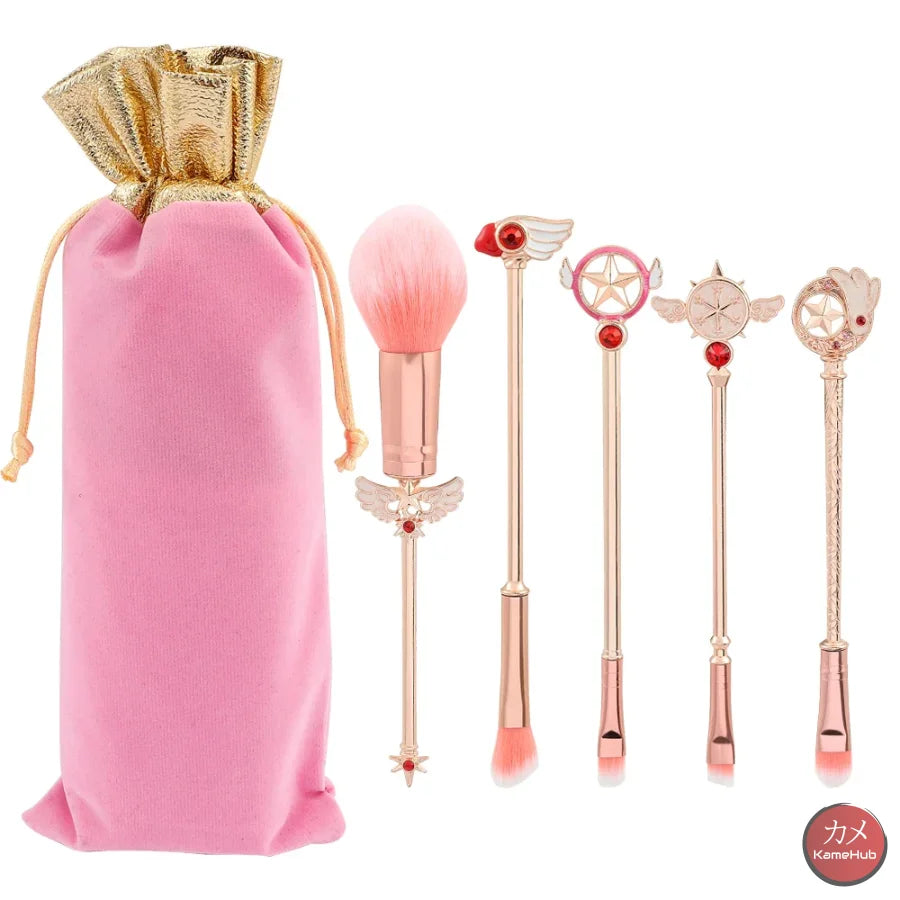 Sailor Moon - Set Spazzole E Pennelli Make Up Rosa 5 Pz Accessori