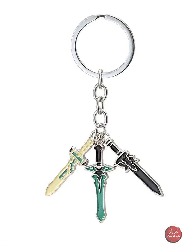 SAO: Sword Art Online - Portachiavi Collana Spade di Kirito - Portachiavi 3 Spade Kirito - Accessori