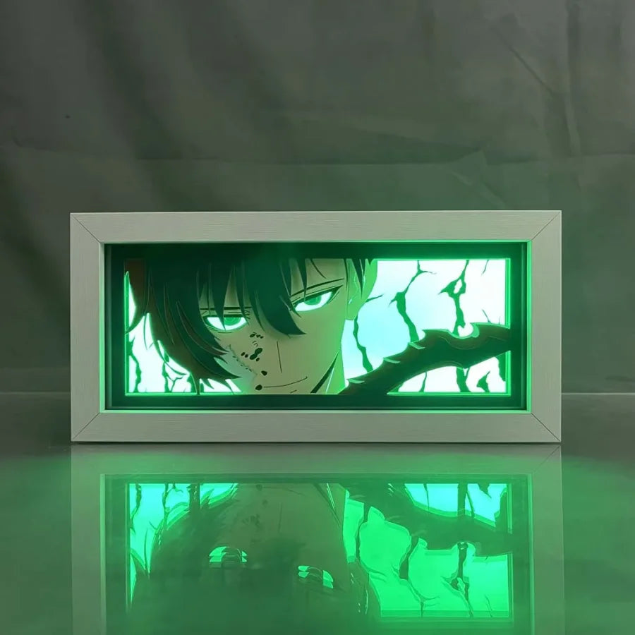 Solo Leveling - Sung Jinwoo Anime Light Box 3D Con Luce Led Gadget