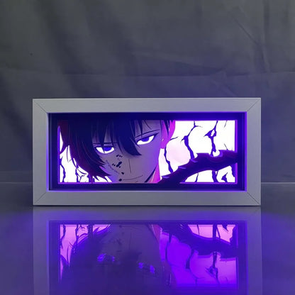 Solo Leveling - Sung Jinwoo Anime Light Box 3D Con Luce Led Gadget