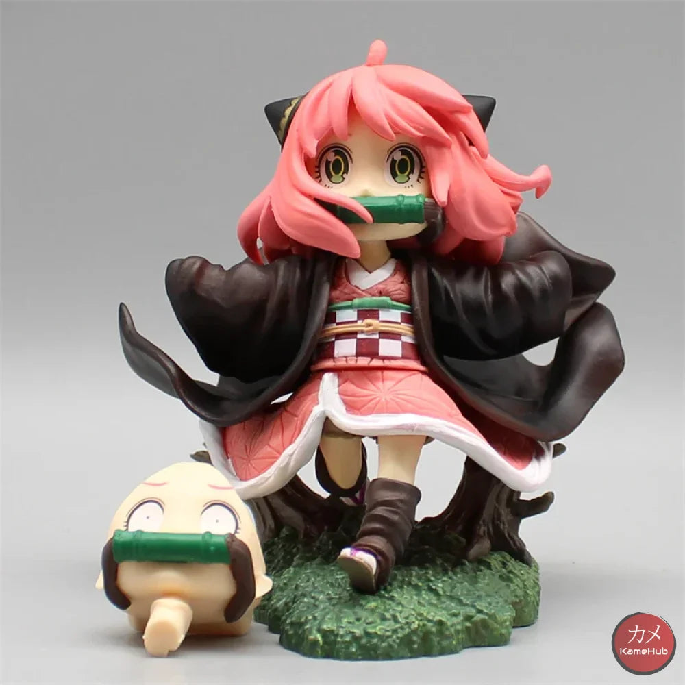 Spy x Family X Demon Slayer - Anya Forger Nezuko Cosplay Action Figure - Anya Forger 12cm - Action Figure