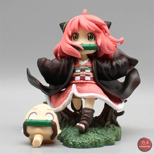 Spy x Family X Demon Slayer - Anya Forger Nezuko Cosplay Action Figure - Anya Forger 12cm - Action Figure
