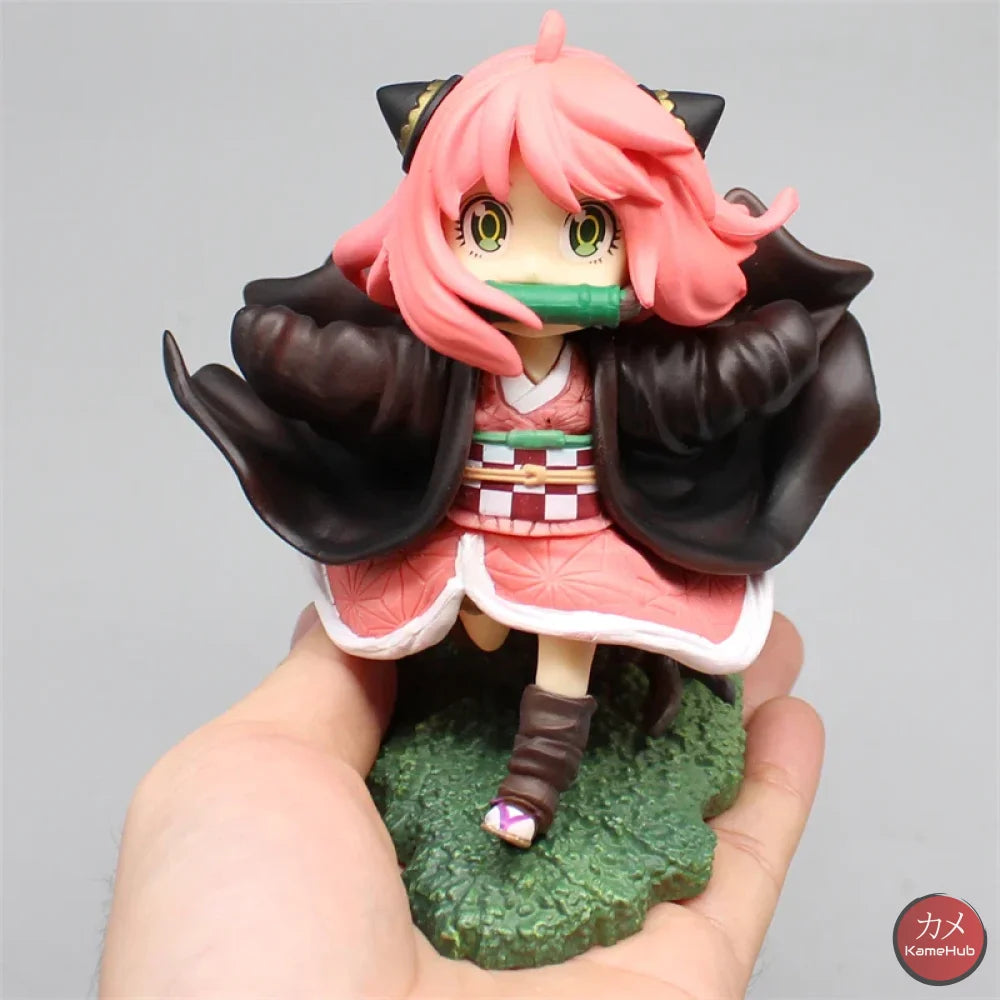 Spy x Family X Demon Slayer - Anya Forger Nezuko Cosplay Action Figure - Anya Forger 12cm - Action Figure