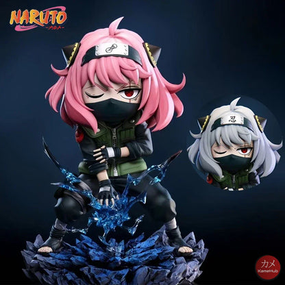 Spy x Family X Naruto Shippuden - Anya Forger Hatake Kakashi Cosplay Action Figure - Anya Forger 19cm - Action Figure