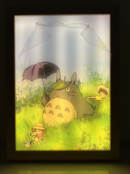 Studio Ghibli Hayao Miyazaki - Quadro Luminoso 3D Con Luce Led Gadget