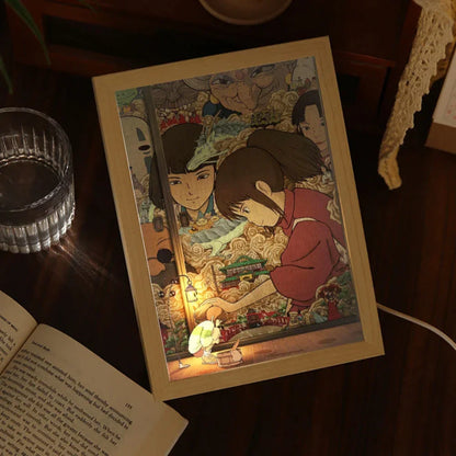 Studio Ghibli Hayao Miyazaki - Quadro Luminoso 3D Con Luce Led Gadget