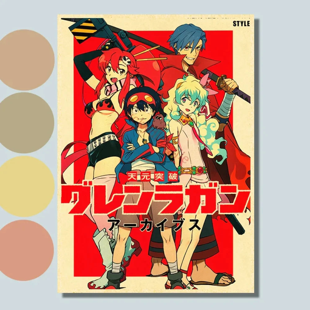 Tengen Toppa Gurren Lagann - Anime Poster Aesthetic In A3 Hd