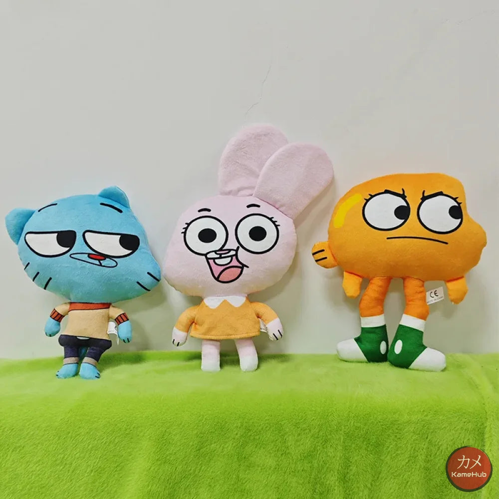 The Amazing World of Gumball - Morbidi Peluche della Famiglia Watterson - Gumball Darwin ed Anais 3PCS - Peluches